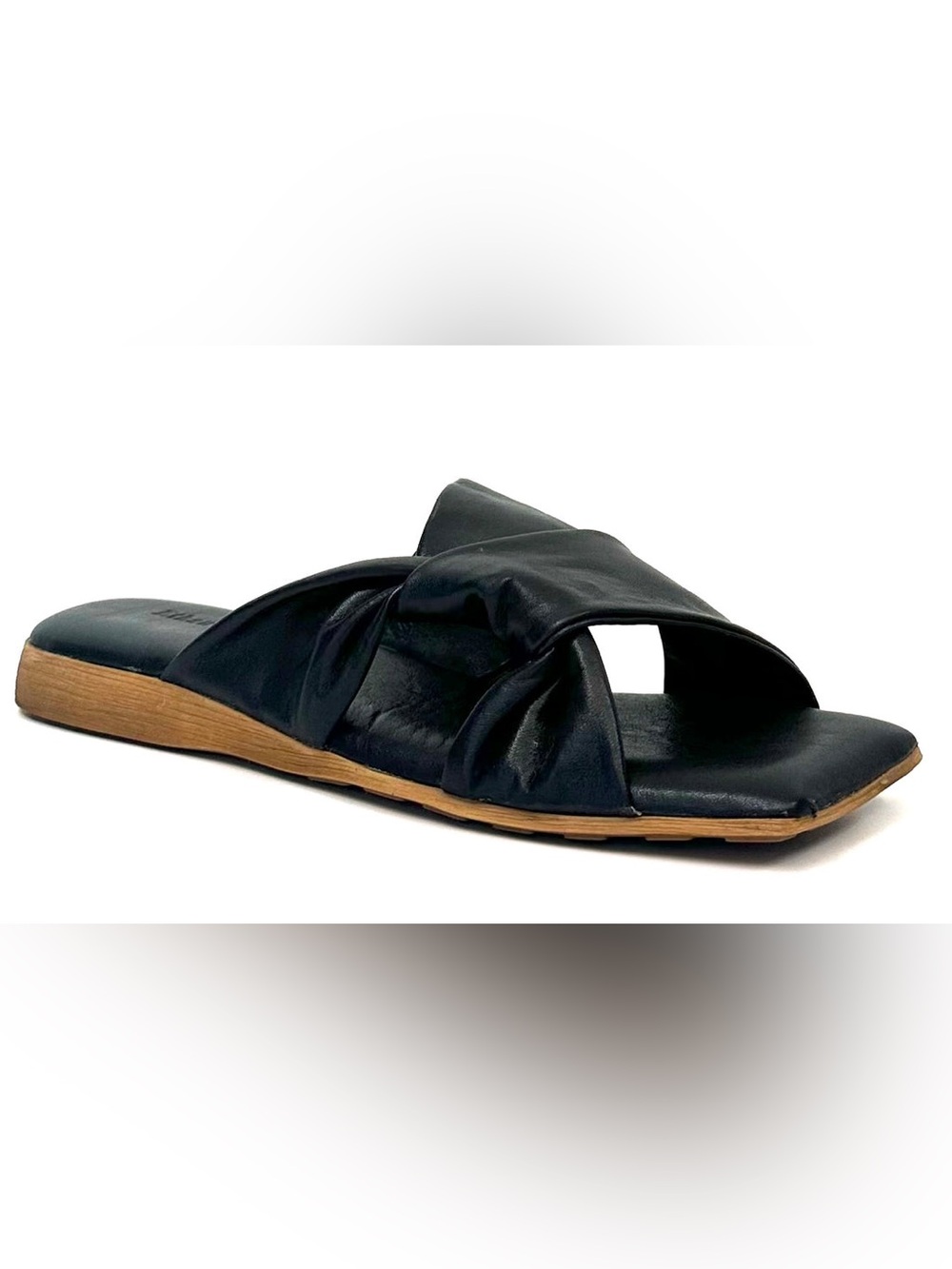 Ethan Valdez Madonna Sandals Black Leather Slides EU 38 US 7.5 MSRP $199‎ - Picture 2 of 7